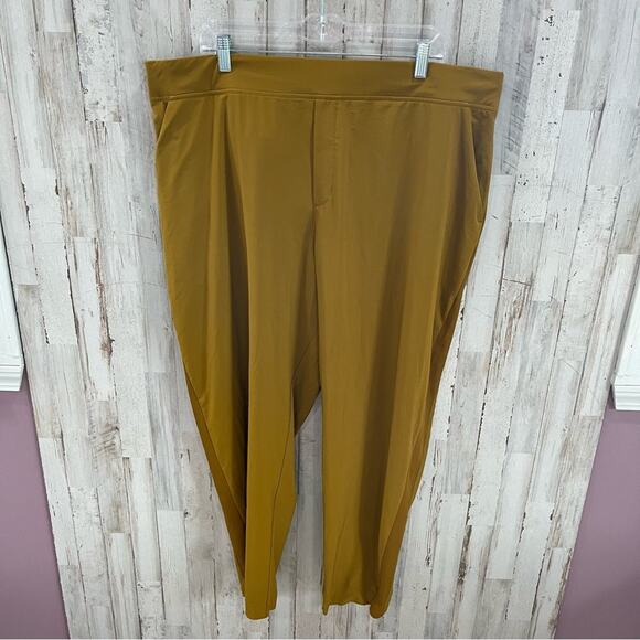 Athleta Women's Brooklyn Ankle Pants -PANTALON CHEVILLE Yellow Mustard Plus Size - Picture 1 of 9